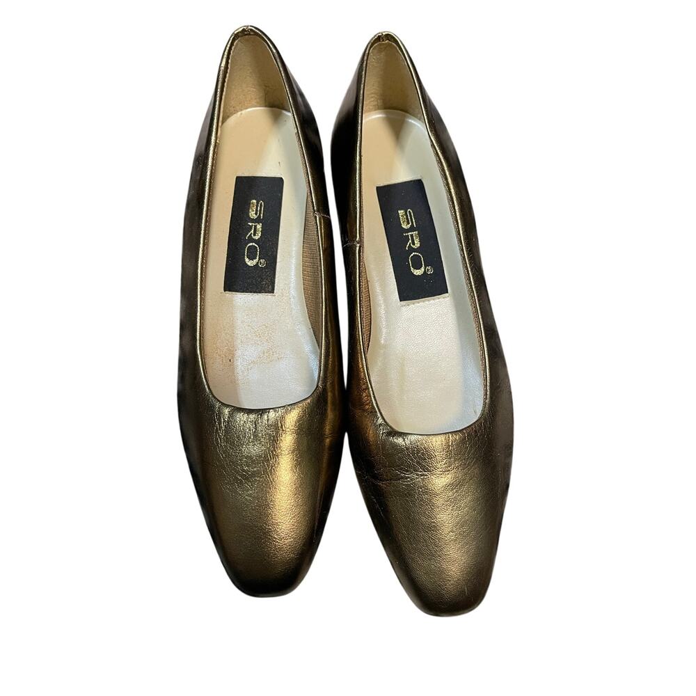 SRO Vintage Sabrina Gold Flats Women's Size 7 Narrow